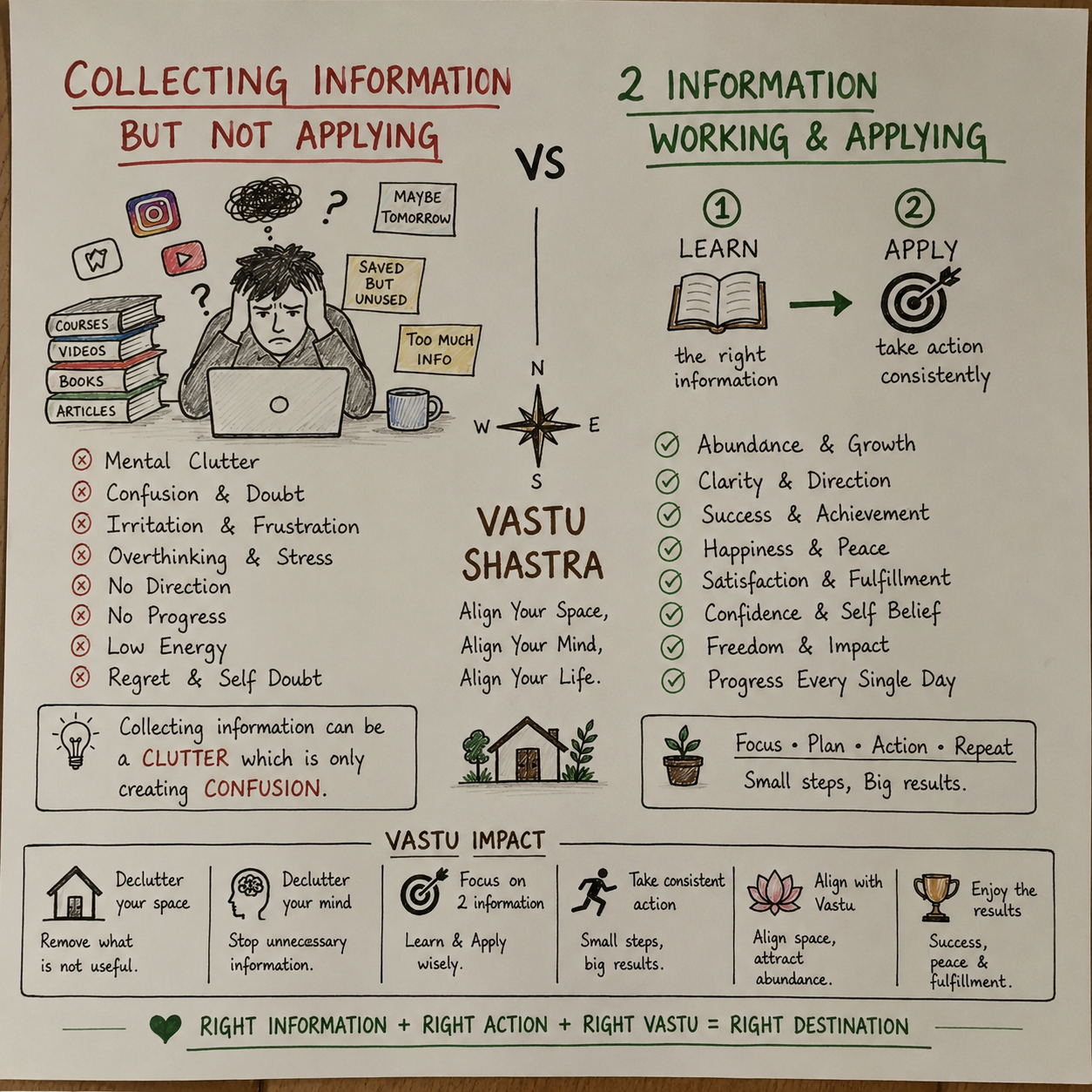 Information Without Action is Mental Clutter: A Vastu Perspective on Creating Real Transformation
